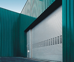 roller shutter and side door with vision slats
